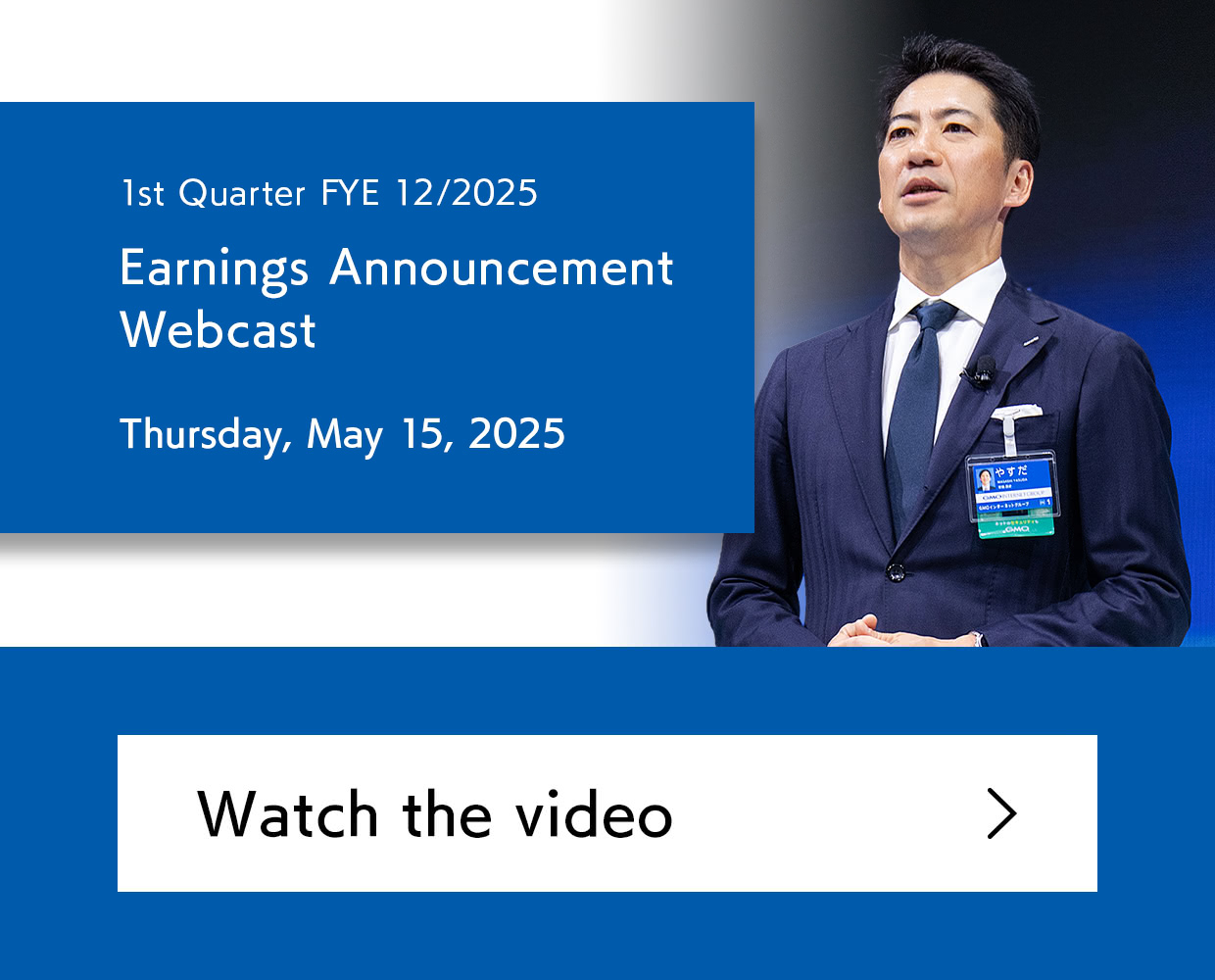 1st Quarter, Fiscal Year 2025 Earnings Announcement Webcast