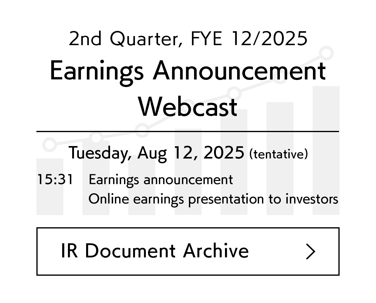 2nd Quarter, Fiscal Year 2025 Earnings Announcement Webcast